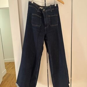 Zara Dark Blue Wide-Leg Jeans